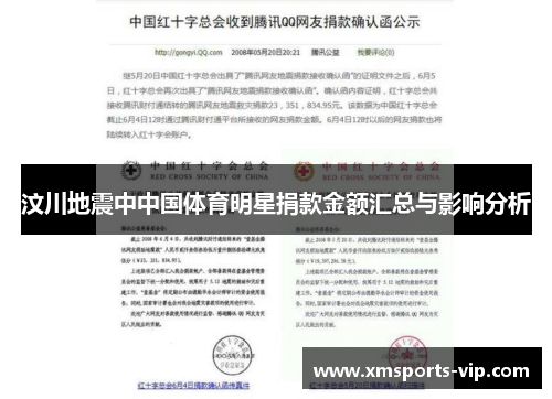 汶川地震中中国体育明星捐款金额汇总与影响分析